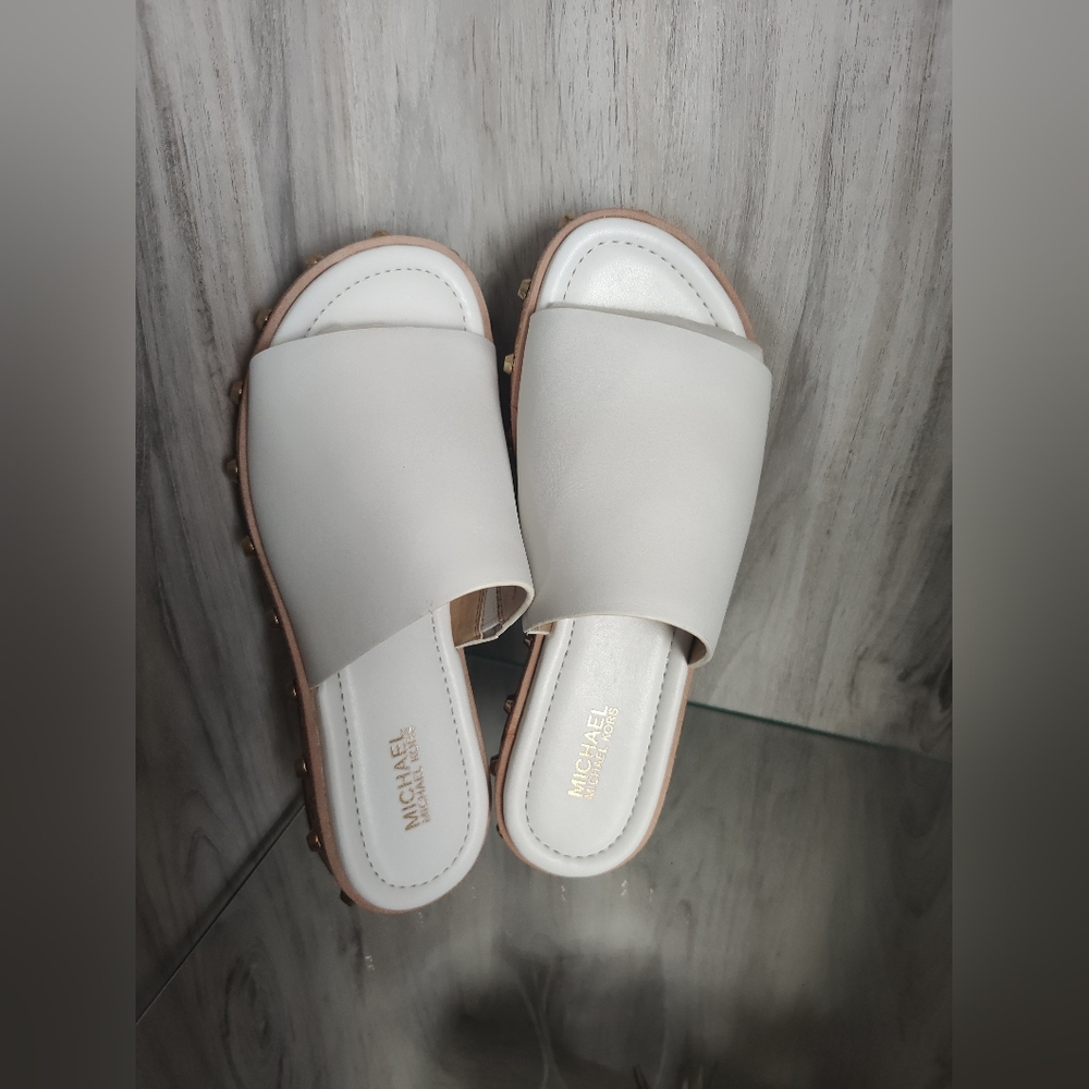 Michale M. Kors Ellen Slide Leather 40S9ELFP1L US 5M New In Box - Picture 4 of 7